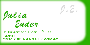 julia ender business card